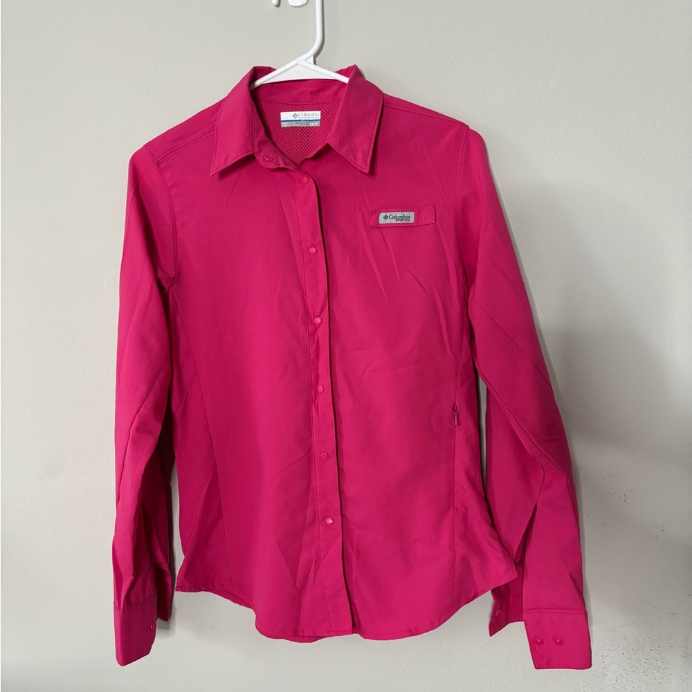 Columbia Hot Pink Women's Outdoor Button-Up